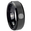 8mm Gold Lantern Beveled Edge Polish Black Tungsten Ring