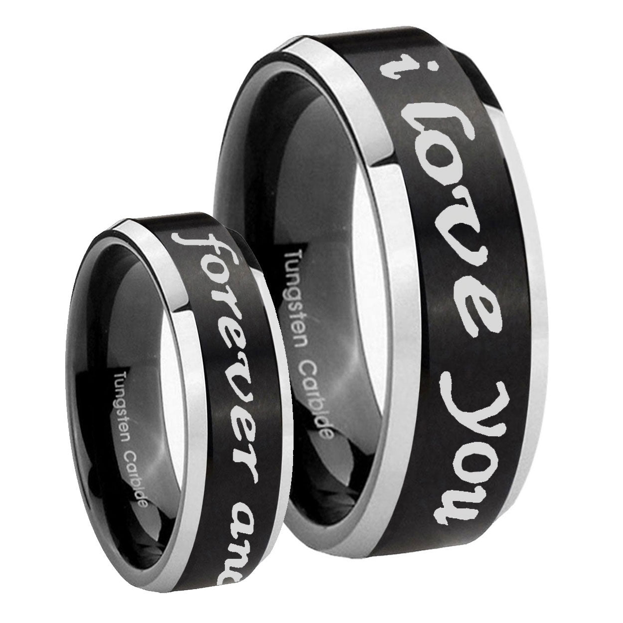 Multiple Christian Cross Tungsten Carbide Couple Rings