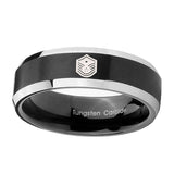 8mm-Chief-Master-Sergeant-Vector-Beveled-Brush-Black-2-Tone-Tungsten-Men's-Ring