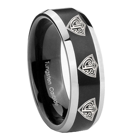 10mm-Multiple-CTR-Beveled-Edges-Brush-Black-2-Tone-Tungsten-Personalized-Ring