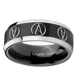 8mm-Atheist-Design-Beveled-Brush-Black-2-Tone-Tungsten-Men's-Ring