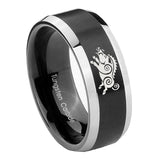 10mm-Wild-Boar-Beveled-Brush-Black-2-Tone-Tungsten-Mens-Ring-Engraved