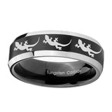 10mm-Multiple-Lizard-Beveled-Brush-Black-2-Tone-Tungsten-Men's-Engagement-Ring