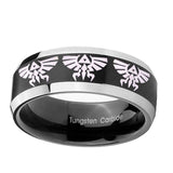 10mm-Multiple-Zelda-Skyward-Sword-Beveled-Brush-Black-2-Tone-Tungsten-Mens-Ring