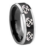 10mm-Multiple-Anchor-Beveled-Brush-Black-2-Tone-Tungsten-Men's-Promise-Rings