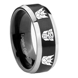 10mm-Transformers-Autobot-Decepticon-Beveled-Brush-Black-2-Tone-Tungsten-Men's-Ring