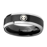 8mm-Skull-Beveled-Edges-Brush-Black-2-Tone-Tungsten-Carbide-Promise-Ring