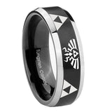 10mm-Legend-of-Zelda-Beveled-Brush-Black-2-Tone-Tungsten-Wedding-Engraving-Ring