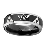 8mm-Legend-of-Zelda-Beveled-Edges-Brush-Black-2-Tone-Tungsten-Men's-Band-Ring