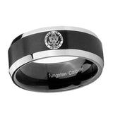 10mm-U.S.-Army-Beveled-Brush-Black-2-Tone-Tungsten-Mens-Ring-Engraved