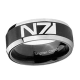 10mm-N7-Design-Beveled-Brush-Black-2-Tone-Tungsten-Mens-Ring-Engraved