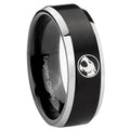 8MM Thundercat Beveled Two Tone Black Tungsten Wedding Band For Men