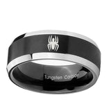 10mm-Spiderman-Beveled-Edges-Brush-Black-2-Tone-Tungsten-Mens-Ring-Personalized