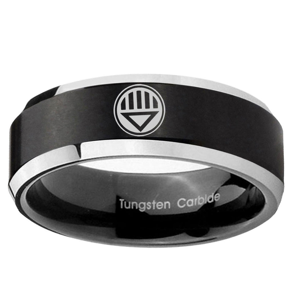 5MM Lantern Corps Beveled Two Tone Black Tungsten Wedding Band