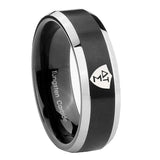 10mm-Greek-CTR-Beveled-Edges-Brush-Black-2-Tone-Tungsten-Carbide-Promise-Ring