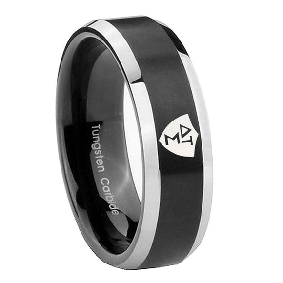 8mm-Greek-CTR-Beveled-Edges-Brush-Black-2-Tone-Tungsten-Carbide-Bands-Ring