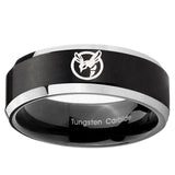 5, 8mm Honey Bee Beveled Edge Brush Black 2 Tone Tungsten Ring