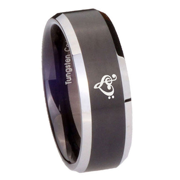 10mm-Music-&-Heart-Beveled-Edges-Brush-Black-2-Tone-Tungsten-Men's-Wedding-Band