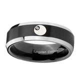 10mm-8-Ball-Beveled-Edges-Brush-Black-2-Tone-Tungsten-Wedding-Bands-Ring