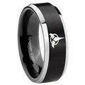 10mm Klingon Beveled Edges Brush Black 2 Tone Tungsten Custom Ring for Men