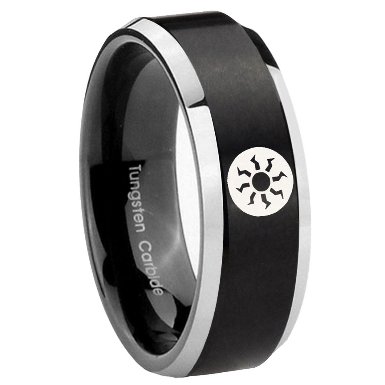 Tetragrammaton Spiritual Tungsten Carbide Wedding Set Ring