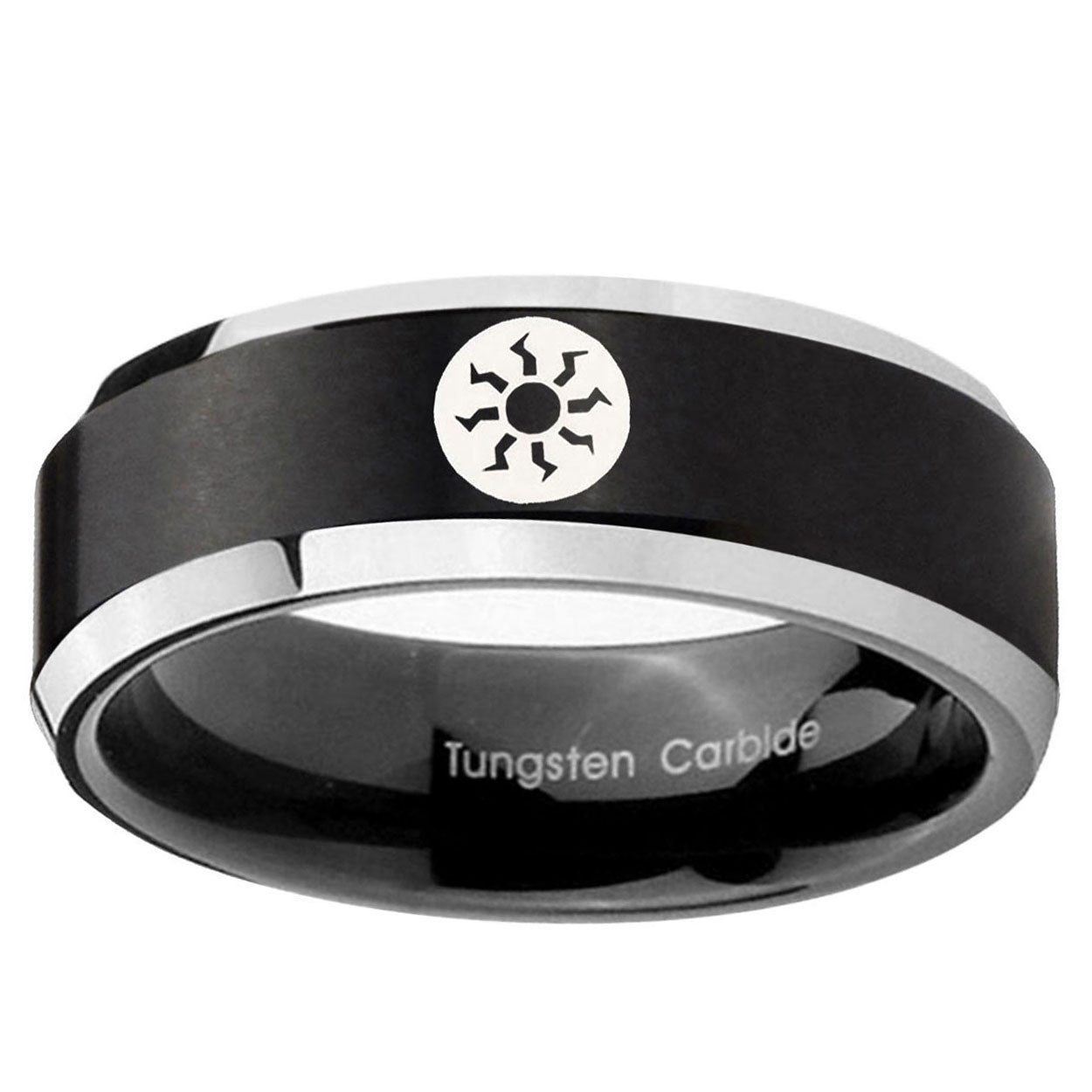 5MM Magic The Gathering Beveled Two Tone Black Tungsten Band