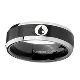 10mm-Magic-Gathering-Beveled-Edges-Brush-Black-2-Tone-Tungsten-Engraved-Ring