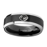 10mm-Mario-Boo-Ghost-Beveled-Brush-Black-2-Tone-Tungsten-Mens-Anniversary-Ring