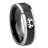 10mm-Mario-Mushroom-Beveled-Edges-Brush-Black-2-Tone-Tungsten-Men's-Band-Ring