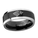 10mm-Game-Of-Thrones-House-Stark-Direwolf-Beveled-Brush-Black-2-Tone-Tungsten-Mens-Ring-Engraved