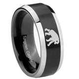 10mm-Chimpanzee-Beveled-Brush-Black-2-Tone-Tungsten-Mens-Ring-Engraved