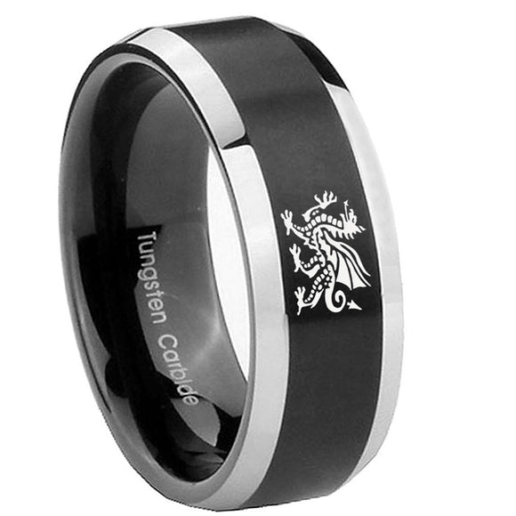 8mm-Dragon-Beveled-Edges-Brush-Black-2-Tone-Tungsten-Men's-Engagement-Ring