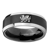 8mm-Dragon-Beveled-Edges-Brush-Black-2-Tone-Tungsten-Men's-Engagement-Ring