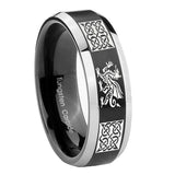 10mm-Multiple-Dragon-Celtic-Beveled-Brush-Black-2-Tone-Tungsten-Men's-Ring