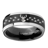 10mm-Deer-Antler-Beveled-Brush-Black-2-Tone-Tungsten-Mens-Ring-Engraved
