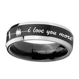 8mm-Sound-Wave,-I-love-you-more-Beveled-Brush-Black-2-Tone-Tungsten-Promise-Ring