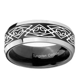 10mm-Celtic-Braided-Beveled-Brush-Black-2-Tone-Tungsten-Mens-Ring-Engraved