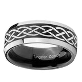 10mm-Celtic-Knot-Beveled-Brush-Black-2-Tone-Tungsten-Mens-Ring-Engraved