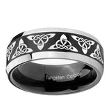 10mm-Celtic-Knot-Beveled-Brush-Black-2-Tone-Tungsten-Mens-Ring-Engraved
