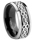 10mm-Celtic-Knot-Beveled-Edges-Brush-Black-2-Tone-Tungsten-Custom-Mens-Ring