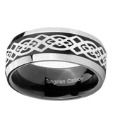 8mm-Celtic-Knot-Beveled-Edges-Brush-Black-2-Tone-Tungsten-Carbide-Bands-Ring
