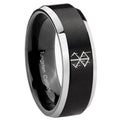 8MM Stigma Sangrando Berserk Inspired Beveled Two Tone Black Tungsten Wedding Band