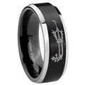 8MM Geekery Oathkeeper Kingdom Hearts Beveled Two Tone Black Tungsten Wedding Band