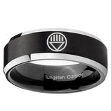 5, 8mm Black Lantern Beveled Edge Two Tone Black Custom Tungsten Ring