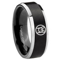 8MM Larfleeze Green Lantern Beveled Two Tone Black Tungsten Wedding Band