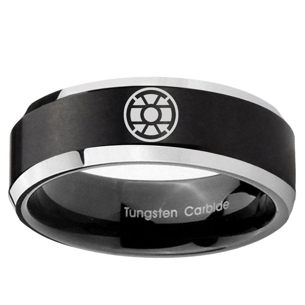 5MM Gold Lantern Beveled Two Tone Black Tungsten Wedding Band
