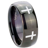 10mm-Crosses-Dome-Black-Tungsten-Carbide-Mens-Engagement-Band