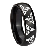 8mm-Celtic-Triangles-Dome-Black-Tungsten-Carbide-Mens-Ring-Personalized