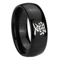 10mm Kanji Love Dome Black Tungsten Carbide Wedding Engraving Ring