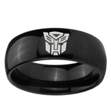 5, 8mm Transformers Autobot Dome Black Tungsten Ring